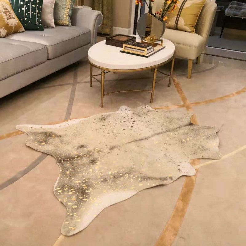 Grand Tapis Peau De Vache Marron Cognac 195x230cm – Paris Prix, Cuir